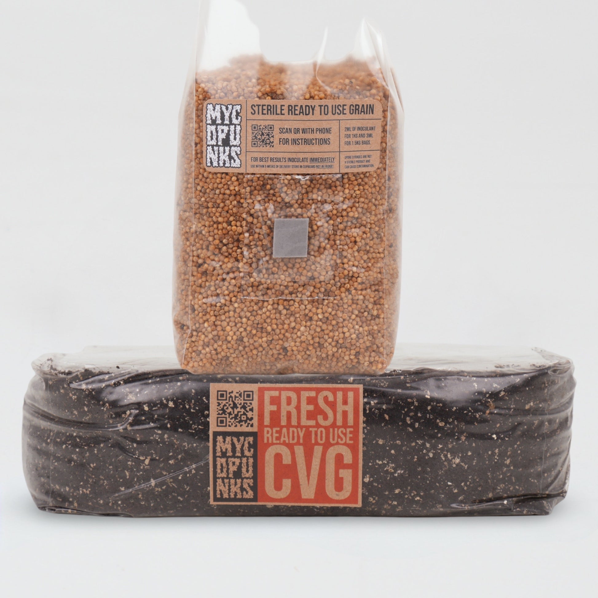1kg Sterile Rye Grain sat on 2kg CVG