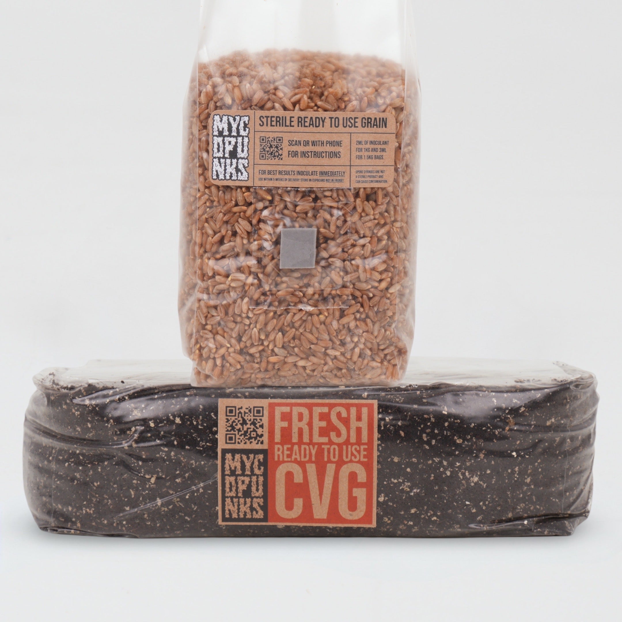 1kg Sterile Rye Grain sat on 2kg CVG