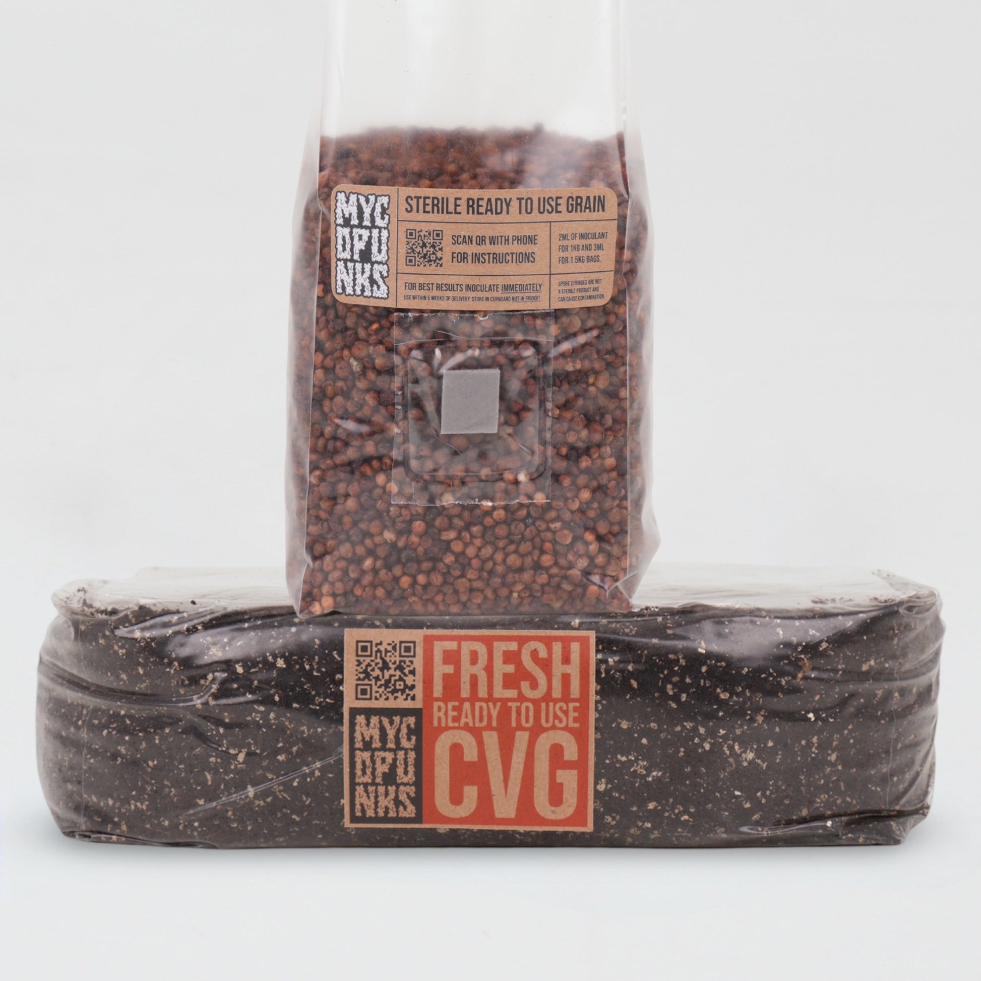 1kg Sterile Milo Grain bundle sat on 2kg CVG