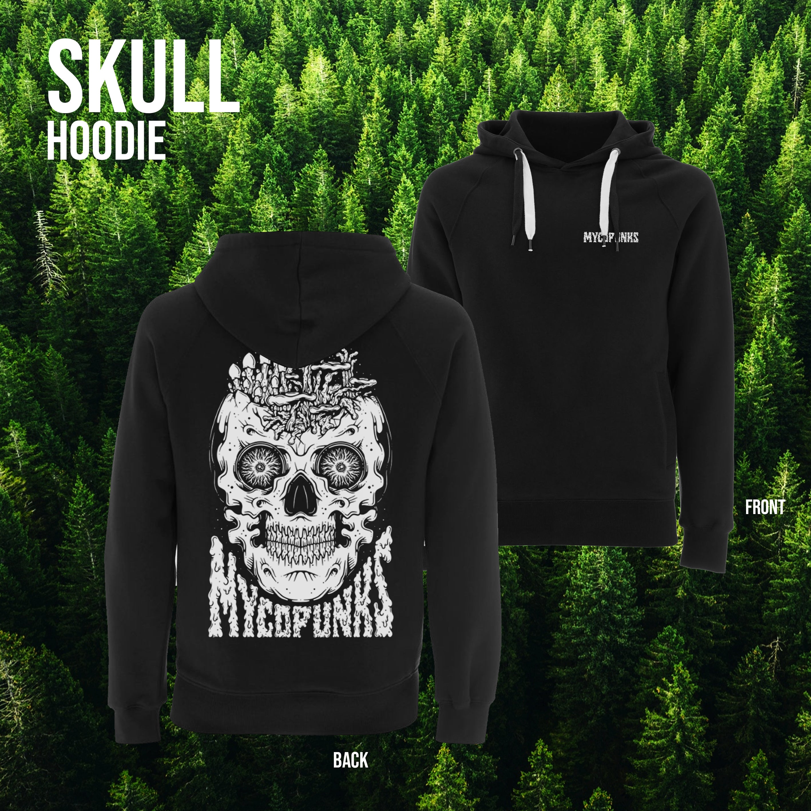 MycoPunks Skull Logo Organic Hoodie