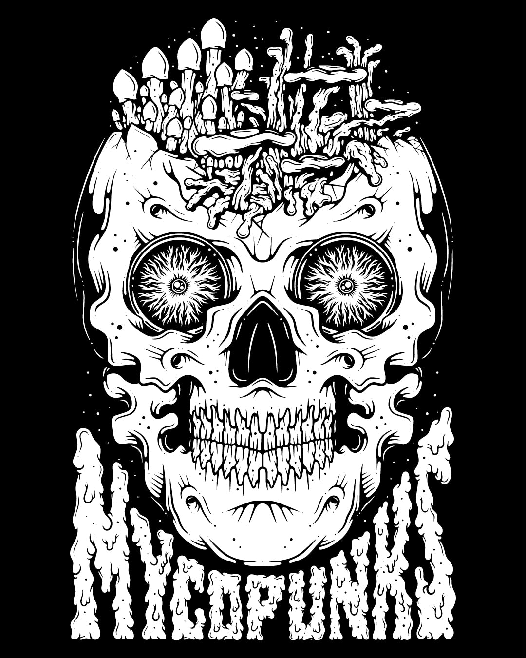 MycoPunks - MycoPunks Skull Short Sleeve T-Shirt (Black) Limited Edition - Clothing